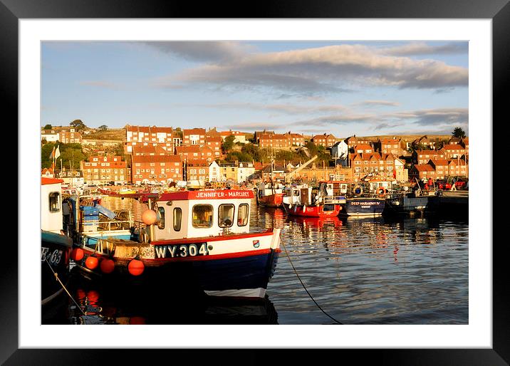 Sunset in Whitby Framed Mounted Print by Gabriela Olteanu
