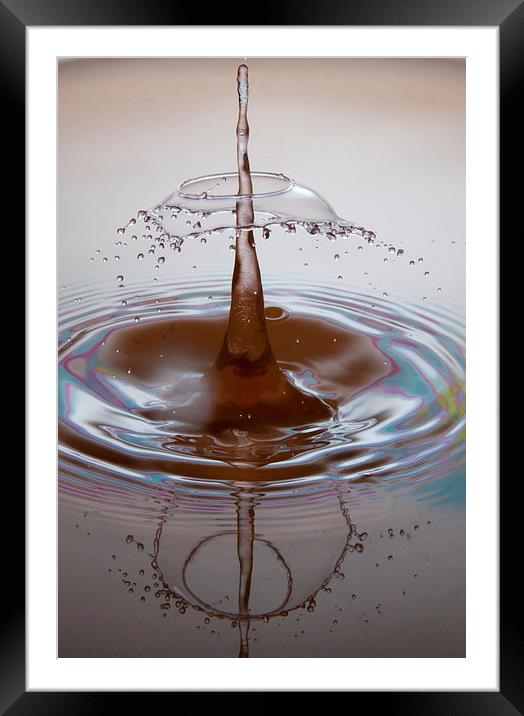 Liquid Droplet Broken Umbrealla Framed Mounted Print by Gurinder Punn