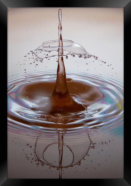 Liquid Droplet Broken Umbrealla Framed Print by Gurinder Punn