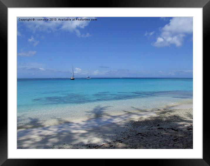 beach with yachts Framed Mounted Print by uk crunch
