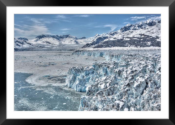 Columbia Glacier Alaska Framed Mounted Print by Gurinder Punn