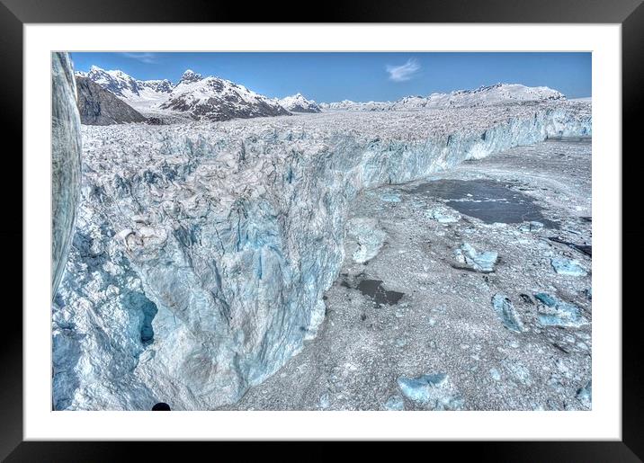 Columbia Glacier From Helicopter Framed Mounted Print by Gurinder Punn