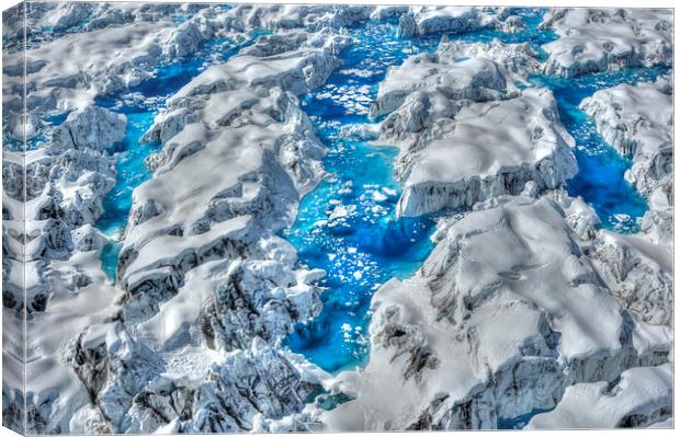 Columbia Glacier Melt Water Canvas Print by Gurinder Punn