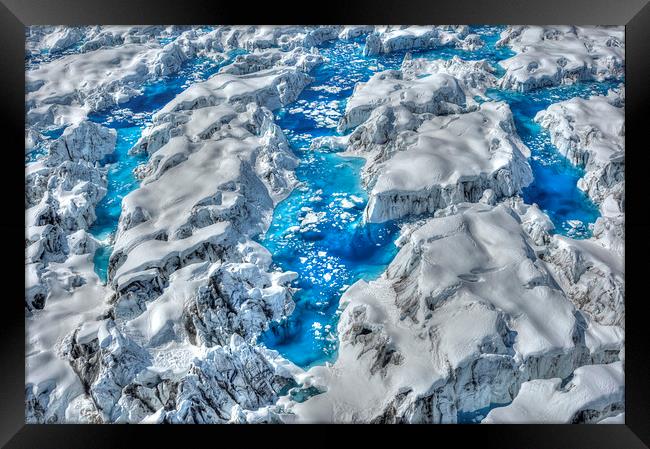 Columbia Glacier Melt Water Framed Print by Gurinder Punn