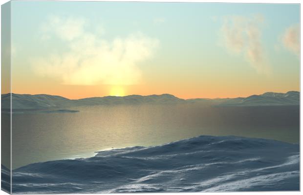 Arctic Sunset Canvas Print by Hugh Fathers