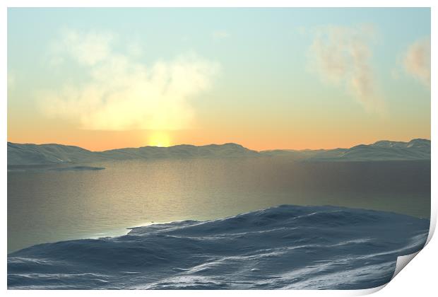 Arctic Sunset Print by Hugh Fathers