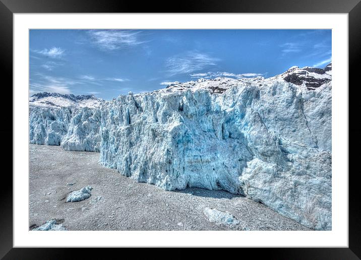 Columbia Glacier Side View Framed Mounted Print by Gurinder Punn