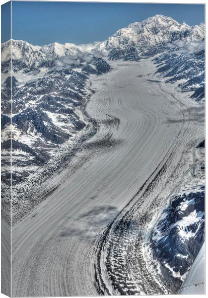 Denali & Glacier Canvas Print by Gurinder Punn