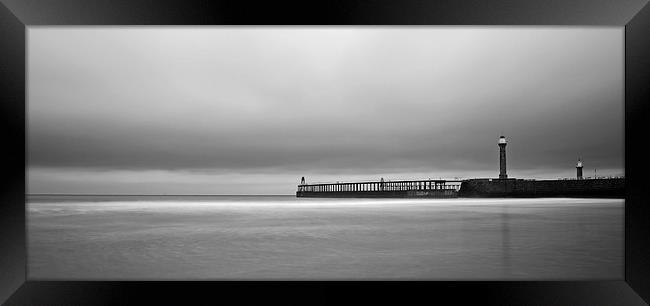 Whitby pier long exposure Framed Print by Dan Ward