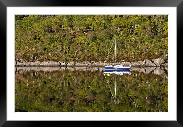 Sailing boat reflections Framed Mounted Print by Dan Ward