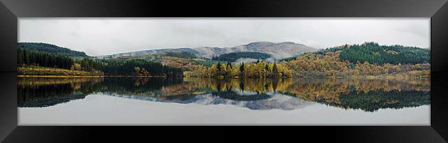 Loch Ard autumn reflections panoramic Framed Print by Dan Ward