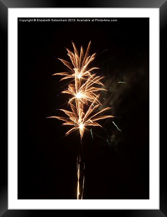 Firework Threesome Framed Mounted Print by Elizabeth Debenham