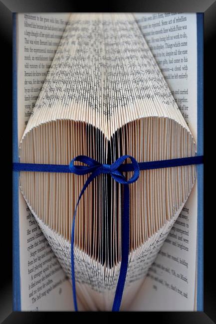 heart book Framed Print by sue davies