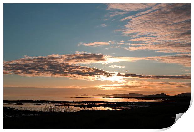 peaceful sunset by the seaside Print by Peter Mclardy