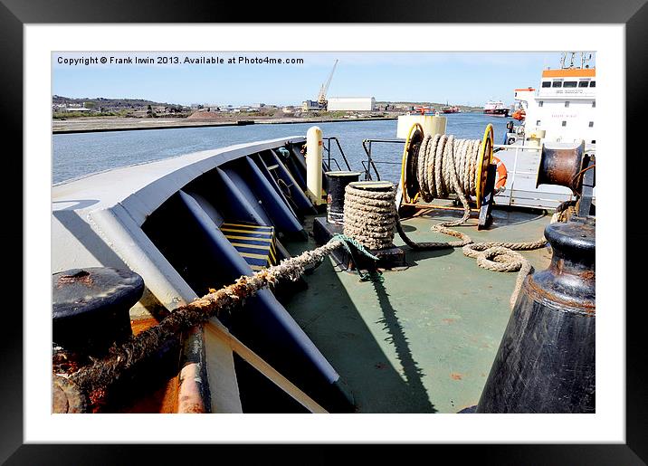 Unusual angled view of a ship’s bow. Framed Mounted Print by Frank Irwin