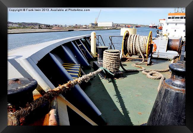 Unusual angled view of a ship’s bow. Framed Print by Frank Irwin
