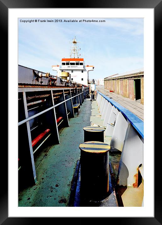 Unusual angled view of a ship’s port side. Framed Mounted Print by Frank Irwin