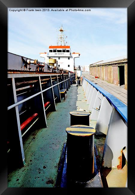 Unusual angled view of a ship’s port side. Framed Print by Frank Irwin