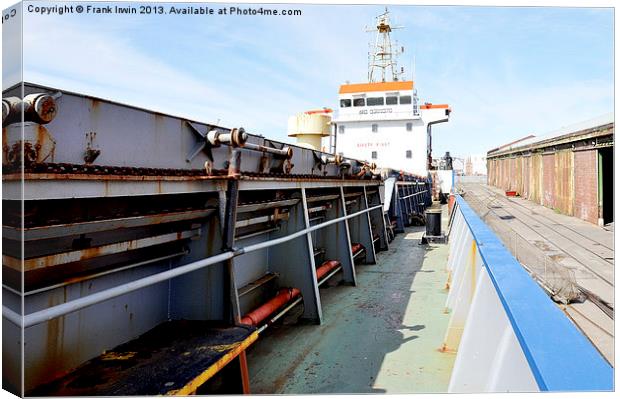 Unusual angled view of a ship’s port side. Canvas Print by Frank Irwin