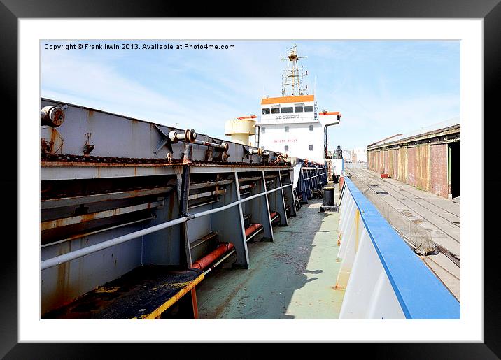 Unusual angled view of a ship’s port side. Framed Mounted Print by Frank Irwin
