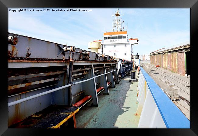 Unusual angled view of a ship’s port side. Framed Print by Frank Irwin