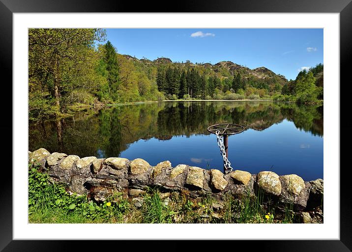 Yew Tree Tarn Reflections Framed Mounted Print by Gary Kenyon