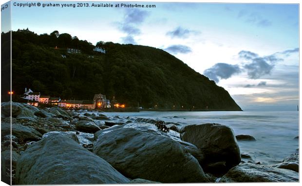 Evening Time in Lynmouth Canvas Print by graham young