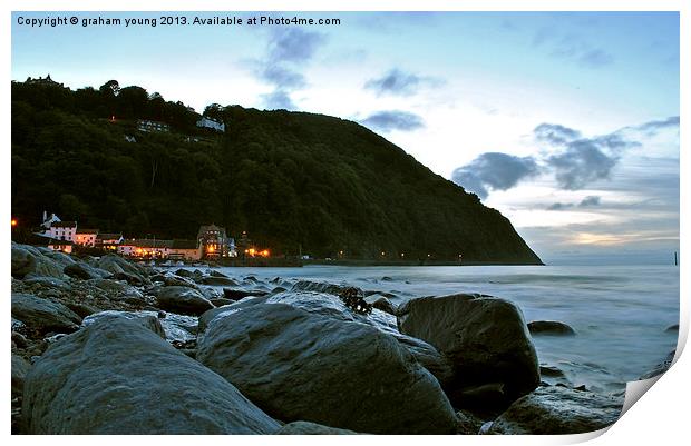 Evening Time in Lynmouth Print by graham young