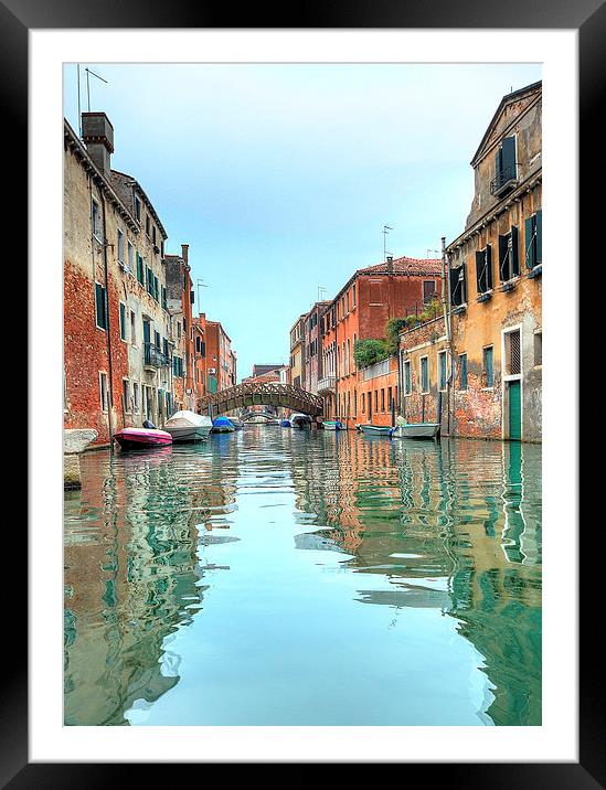Venetian waterway Framed Mounted Print by Steve Hughes