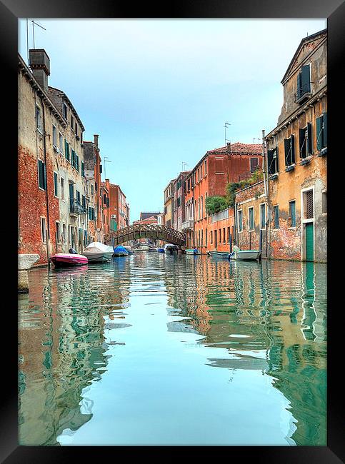 Venetian waterway Framed Print by Steve Hughes