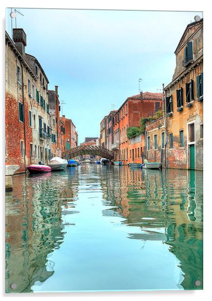 Venetian waterway Acrylic by Steve Hughes