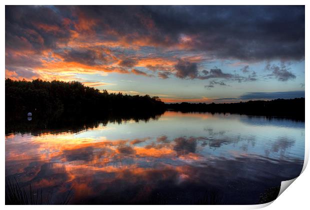 Lake walk sunset Print by Simon West