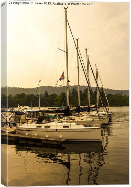 Lined Up On Windermere Canvas Print by keith sayer