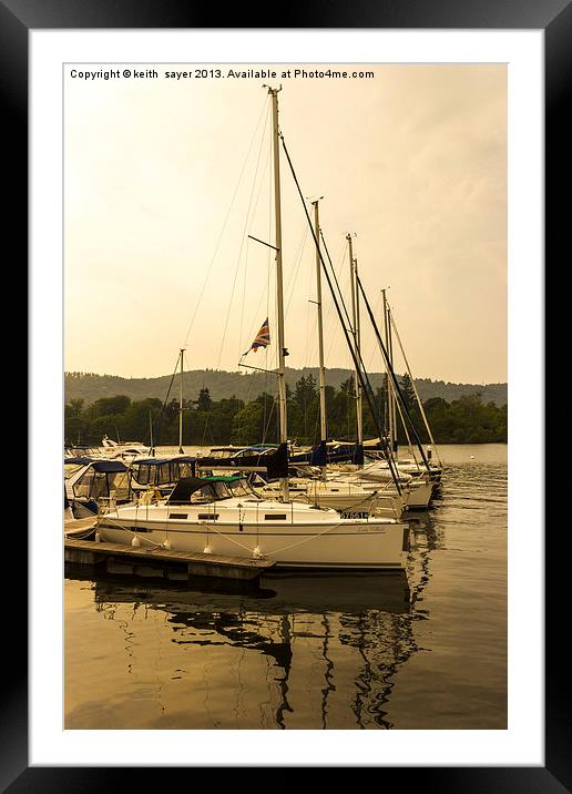 Lined Up On Windermere Framed Mounted Print by keith sayer