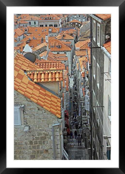 Dubrovnik Street Framed Mounted Print by Tony Murtagh