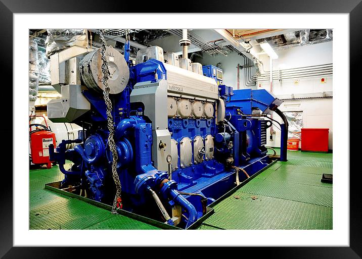 A typical ships installed power unit by Wartsila Framed Mounted Print by Frank Irwin