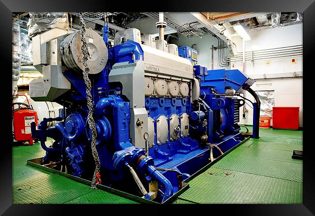 A typical ships installed power unit by Wartsila Framed Print by Frank Irwin