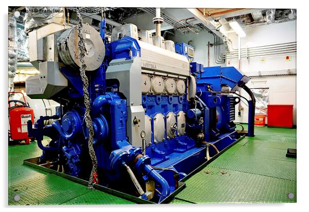 A typical ships installed power unit by Wartsila Acrylic by Frank Irwin