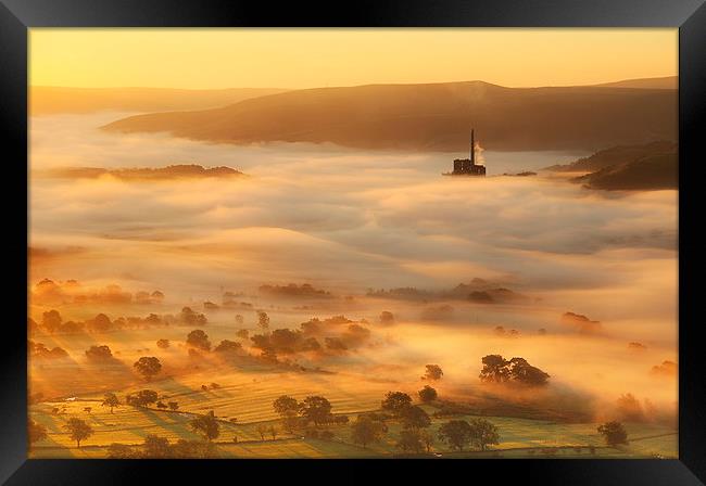 Golden mists over castleton Framed Print by Robert Fielding