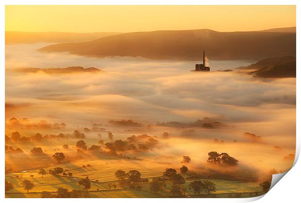 Golden mists over castleton Print by Robert Fielding