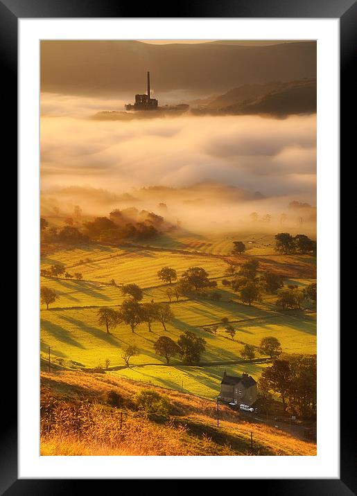 Golden mists over castleton 2 Framed Mounted Print by Robert Fielding