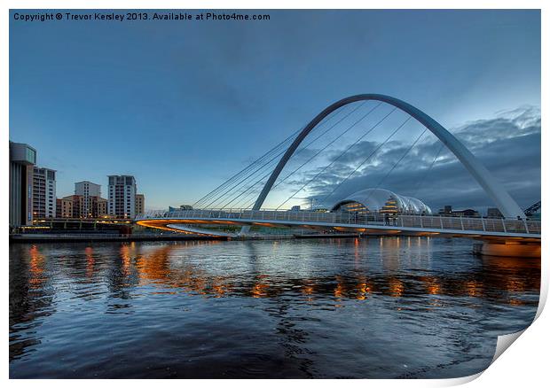 Millenium Bridge Newcastle Print by Trevor Kersley RIP
