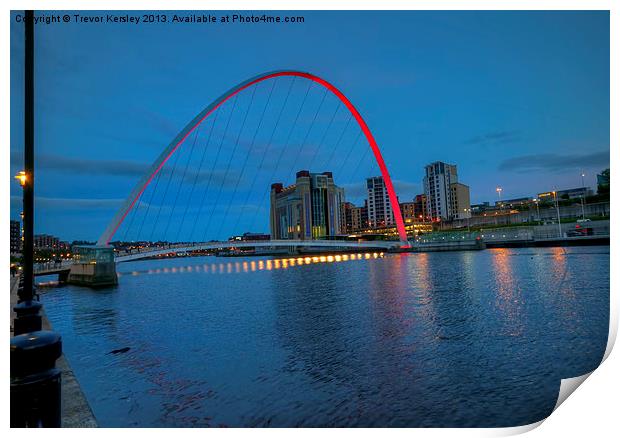 Millenium Bridge Newcastle Print by Trevor Kersley RIP