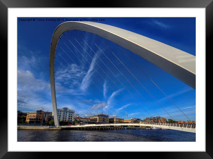 Millenium Bridge Newcastle Framed Mounted Print by Trevor Kersley RIP