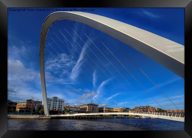Millenium Bridge Newcastle Framed Print by Trevor Kersley RIP