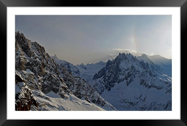 Mont Blanc and Aiguille du Midi, Chamonix Framed Mounted Print by Dan Ward