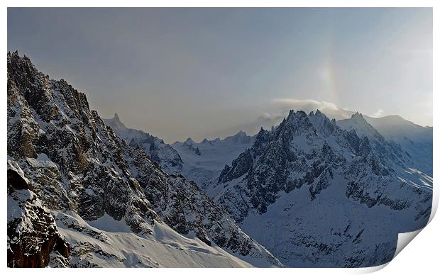 Mont Blanc and Aiguille du Midi, Chamonix Print by Dan Ward