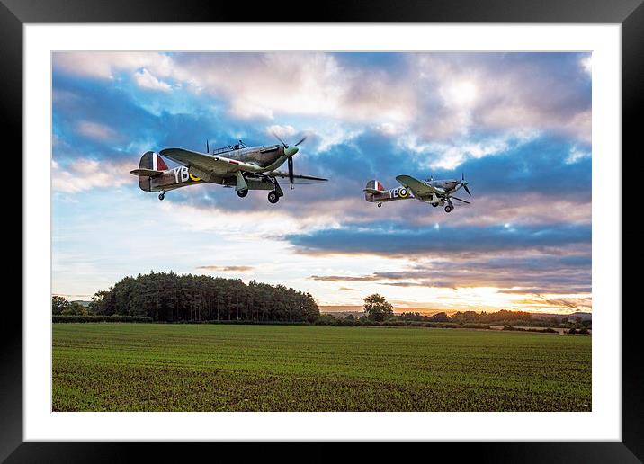 17 Squadron Hurricanes Framed Mounted Print by J Biggadike