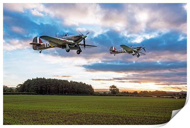 17 Squadron Hurricanes Print by J Biggadike