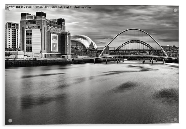 Tyne Bridges, Baltic and Sage Acrylic by David Preston